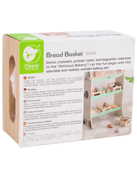 CLASSIC WORLD Set of Wooden Baking Trays in a Basket, 6 pcs.