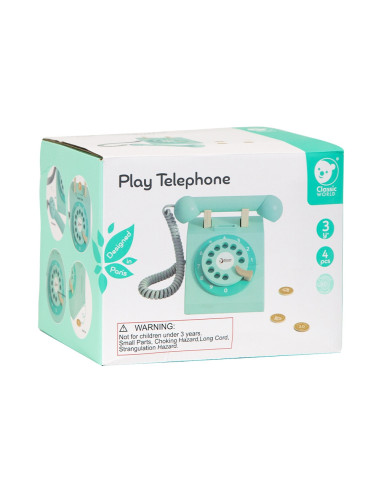 CLASSIC WORLD Klasikiniai mediniai telefonai vaikams, 4 vnt.