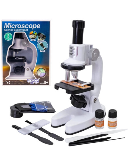 WOOPIE skaitmeninis LED mikroskopas su 1200 kartų priartinimu XXL komplektas su išmaniojo telefono adapteriu