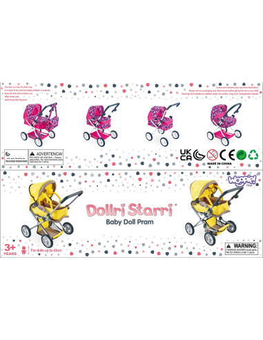 WOOPIE ROYAL Deep Doll Stroller with Adjustable Handle