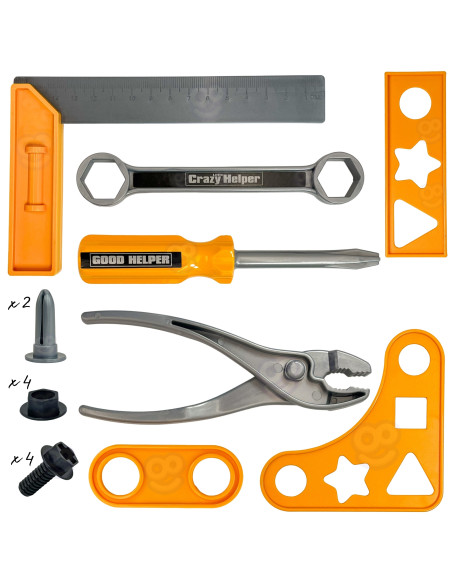 WOOPIE Little Handyman Tool Set Goggles Helmet Pneumatic Hammer 21 pcs.