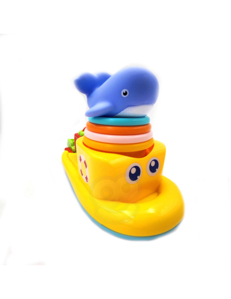 Игрушечный водный корабль WOOPI BABY в виде кита с переливными стаканчиками