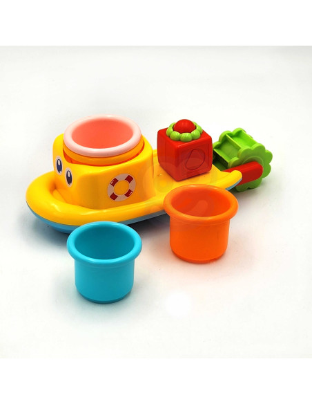 Игрушечный водный корабль WOOPI BABY в виде кита с переливными стаканчиками