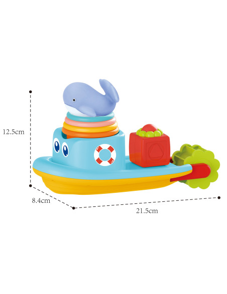 Игрушечный водный корабль WOOPI BABY в виде кита с переливными стаканчиками