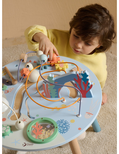 CLASSIC WORLD Wooden Activity Table "Sea Life" Musical and Educational