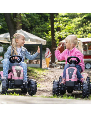 FALK Country Star Pink Pedal Tractor + Trailer and Horn 2-5 Years.