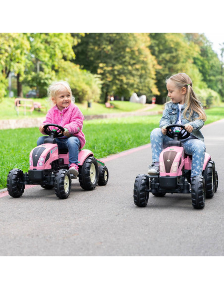FALK Country Star Pink Pedal Tractor + Trailer and Horn 2-5 Years.