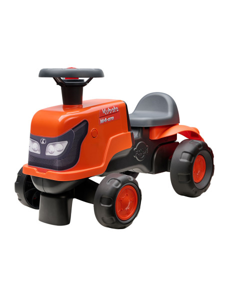 FALK Kubota Ride-on Tractor Orange with Trailer, Silent Wheels + accessories, 1-3 years