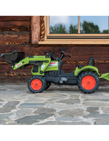 FALK pedalų traktorius su krautuvu ir Claas priekaba 2-5 metų vaikams