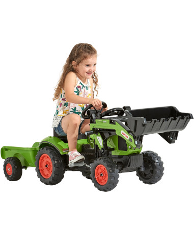 Педальный трактор FALK с погрузчиком и прицепом Claas, 2-5 лет