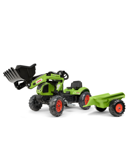 FALK pedalų traktorius su krautuvu ir Claas priekaba 2-5 metų vaikams