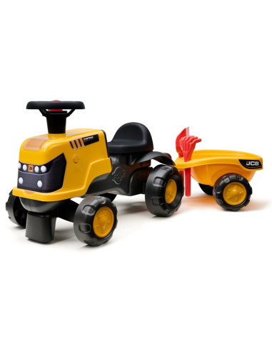 FALK JCB Fastrac traktorius su priekaba, kastuvu ir grėbliu, 1-3 metų vaikams