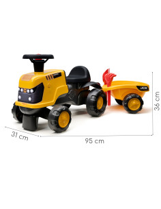 FALK Ride-on JCB Fastrac Tractor with Trailer, Shovel and Rake 1-3 Years 2
