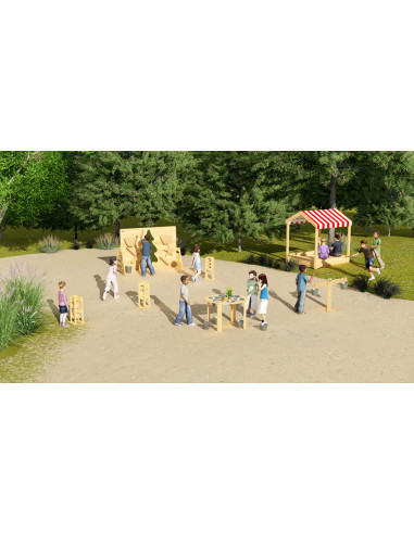 CLASSIC WORLD EDU Educational Garden Table 6 Functions Playing with Sand, Liquid, and Stones