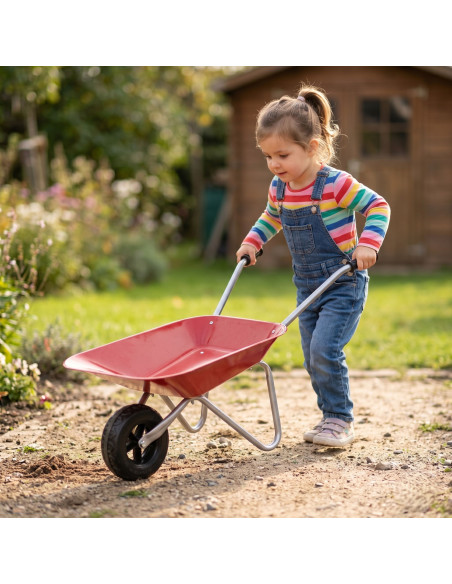 CLASSIC WORLD EDU Metal Garden Wheelbarrow for the Garden Beach Sandbox