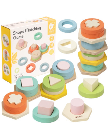 CLASSIC WORLD Montessori formų ir spalvų rūšiavimo dėlionės bokštas