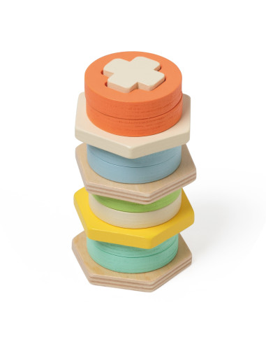 CLASSIC WORLD Montessori Shape and Color Sorter Puzzle Tower