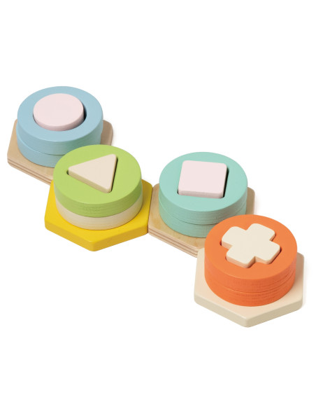 CLASSIC WORLD Montessori formų ir spalvų rūšiavimo dėlionės bokštas