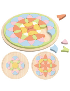 CLASSIC WORLD Pastel Mandala Montessori Puzzle Mosaic Flowers