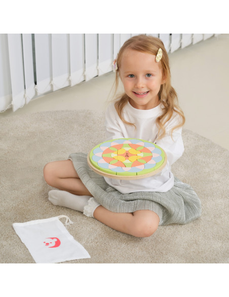 CLASSIC WORLD Pastel Mandala Montessori Puzzle Mosaic Flowers