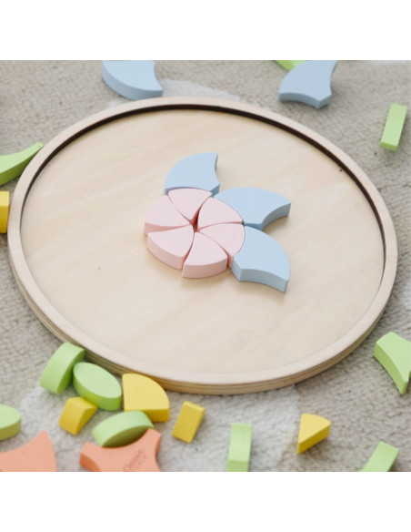 CLASSIC WORLD Pastel Mandala Montessori Puzzle Mosaic Flowers