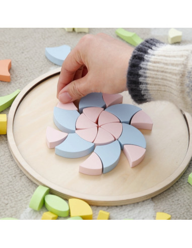 CLASSIC WORLD Pastel Mandala Montessori Puzzle Mosaic Flowers