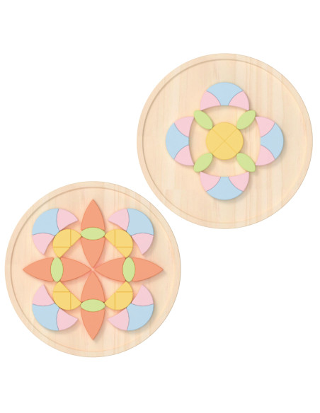 KLASIKINIS PASAULIS Pastelinės Mandala Montessori Dėlionės Mozaikos Gėlės