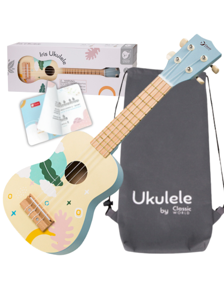 CLASSIC WORLD Wooden Ukulele Guitar for Kids Blue
