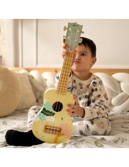 CLASSIC WORLD Wooden Ukulele Guitar for Kids Blue
