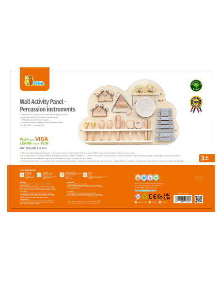VIGA Wooden Music Board Set of 12 Percussion Instruments