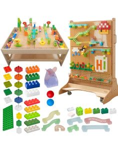 MASTERKIDZ STEM kamuoliukų bėgimo trasos konstrukcinių kaladėlių rinkinys, 359 vnt.