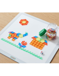 MASTERKIDZ Square LED Light Panel Colorful + Montessori Mosaic Blocks 140 pcs. 2