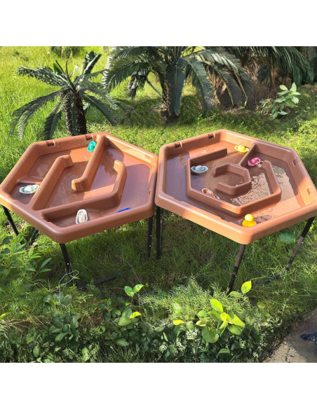 MASTERKIDZ Hexagonal Sand and Water Play Table Adjustable
