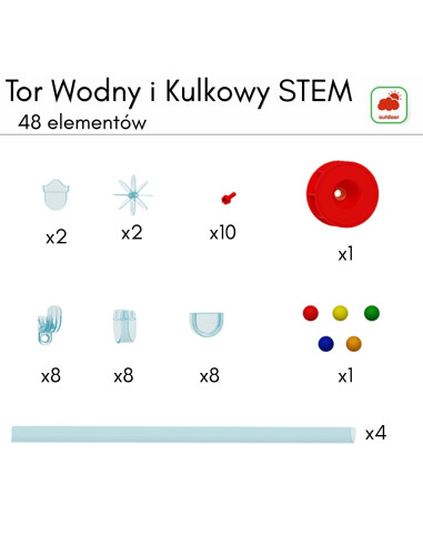 Набор MASTERKIDZ Water and Ball Track STEM, 48 деталей.