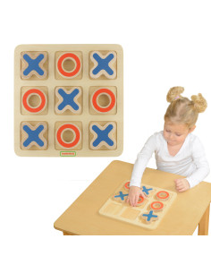 MASTERKIDZ Tic-Tac-Toe Wooden Game for Kids Logical Puzzle