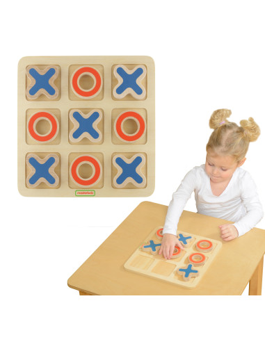 MASTERKIDZ Tic-Tac-Toe Wooden Game for Kids Logical Puzzle