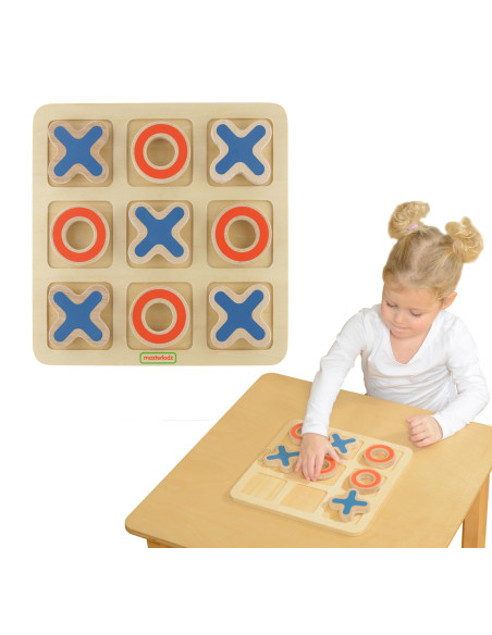 MASTERKIDZ Medinis žaidimas vaikams „Tic-Tac-Toe“ – loginė dėlionė