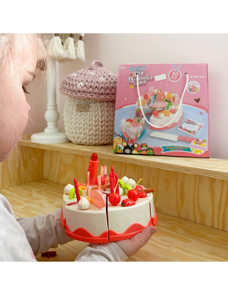 Торт WOOPI для разрезания, свечи, фрукты, 40 шт.