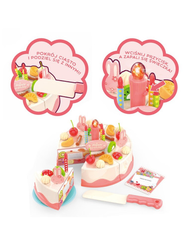 WOOPIE Birthday Cake for Cutting Candles Fruits 40 pcs.