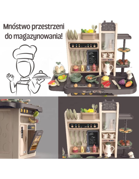 WOOPIE Interactive Kitchen with Steam Faucet with Water Circulation Effects 88 pcs.