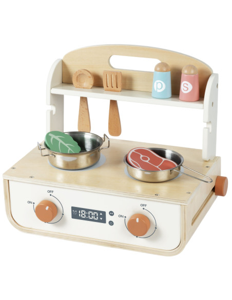 TOOKY TOY Wooden Kitchen with Grill and Accessories