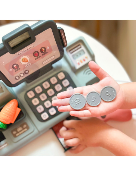 WOOPIE Kids' Cash Register Scanner Scale Microphone + 25 Accessories