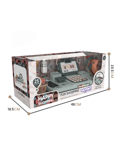 WOOPIE Kids' Cash Register Scanner Scale Microphone + 25 Accessories