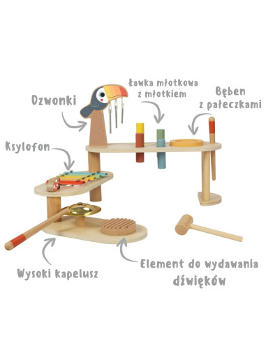 TOOKY TOY edukacinis muzikinis stalas – Tukanas