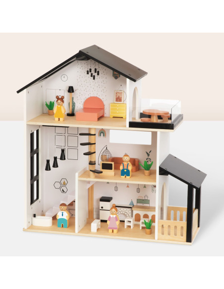 TOOKY TOY Wooden Doll House 25 Pieces