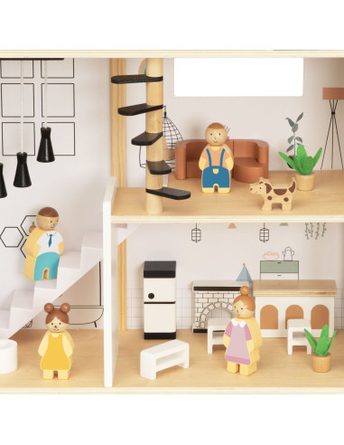 TOOKY TOY Wooden Doll House 25 Pieces