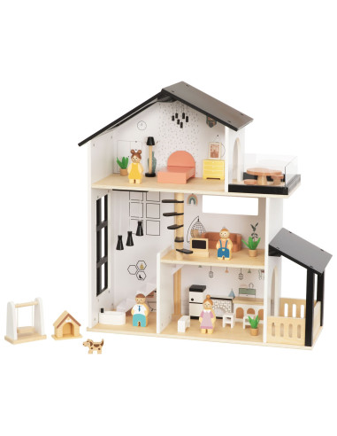 TOOKY TOY medinis lėlių namelis, 25 detalės