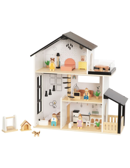 TOOKY TOY Wooden Doll House 25 Pieces