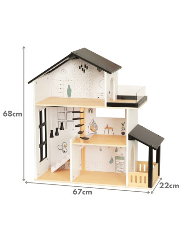 TOOKY TOY Wooden Doll House 25 Pieces