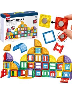 Конструктор WOOPI Magnetic Construction Blocks 3D, развивающий набор «Замок», 100 деталей.